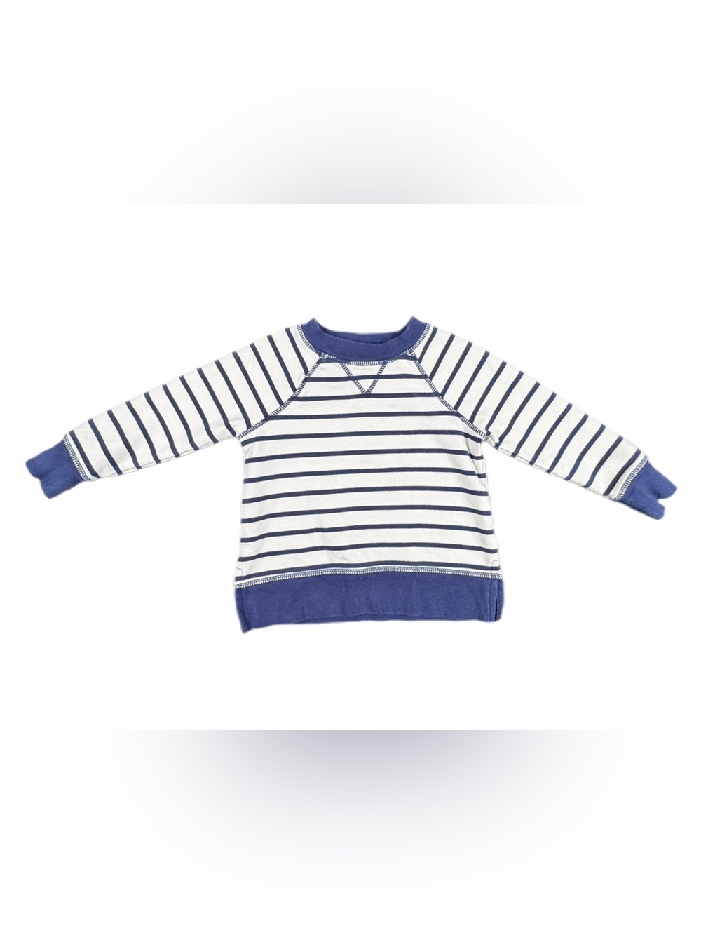 ANGEL DEAR Navy Stripe French Terry Raglan Sweatshirt - 12-18M